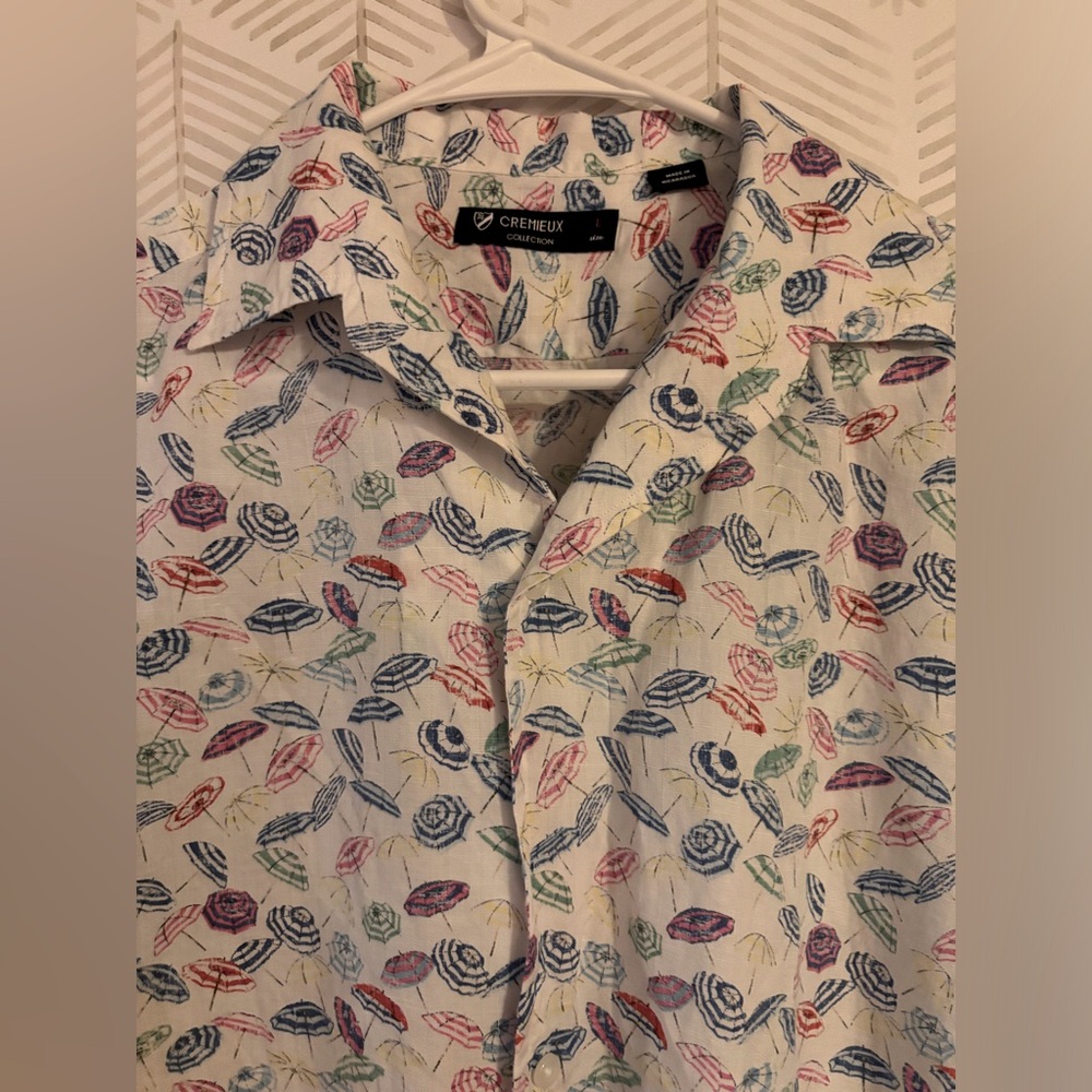 Cremieux xl button up beach umbrella print